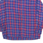 Mens Blue & Red Check Cotton Shirt M Long Sleeve Casual Classic Button Collar
