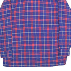 Mens Blue & Red Check Cotton Shirt M Long Sleeve Casual Classic Button Collar
