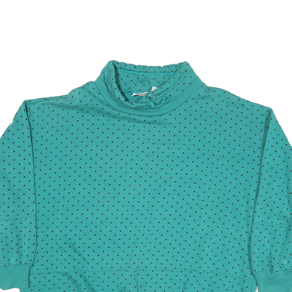 TREND BASICS Mens Green Sweatshirt High Neck L Polka Dot Cotton Blend
