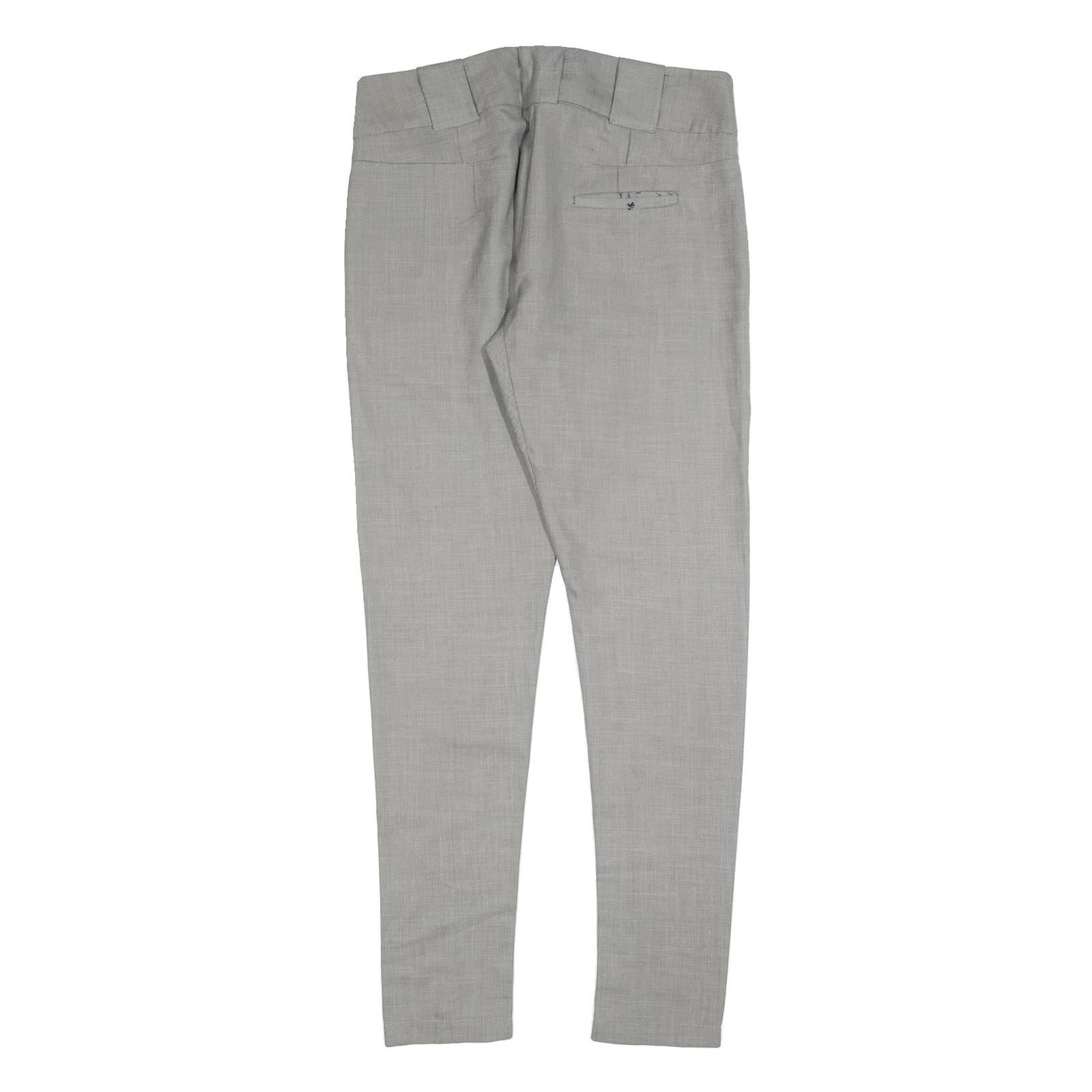 SILVIAN HEACH Womens Cotton Blend Grey Slim Tapered Trousers W34 L32 Elegant Fit