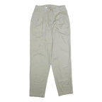 Womens Cotton Beige Regular Fit Straight Leg Trousers W28 L32 Classic Comfort