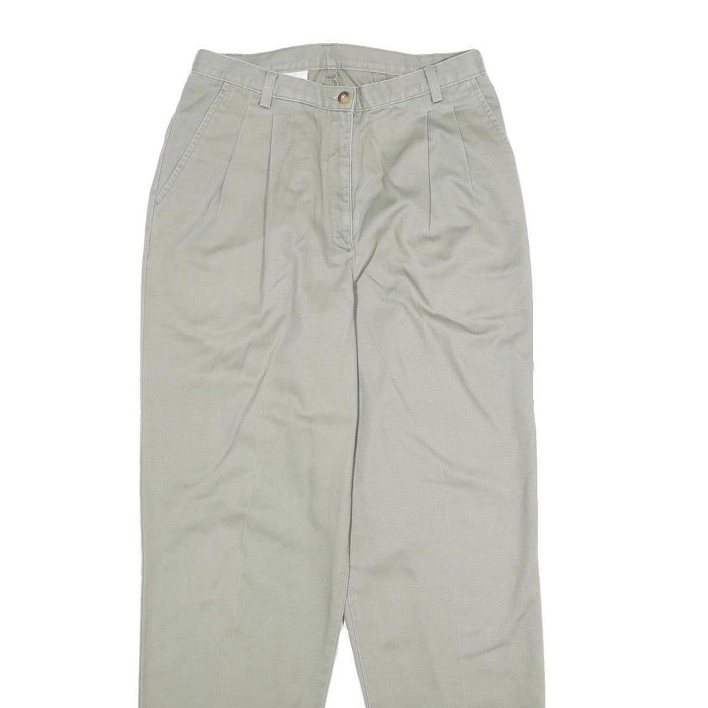 Womens Cotton Beige Regular Fit Straight Leg Trousers W28 L32 Classic Comfort
