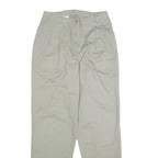 Womens Cotton Beige Regular Fit Straight Leg Trousers W28 L32 Classic Comfort