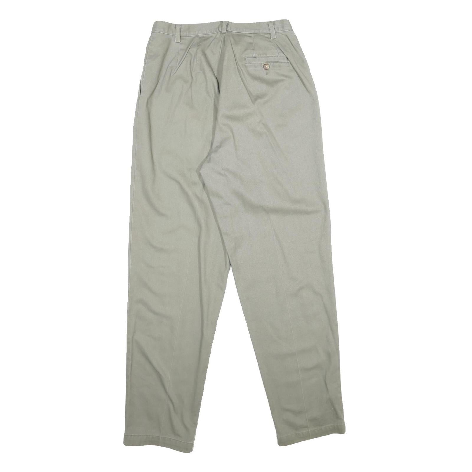 Womens Cotton Beige Regular Fit Straight Leg Trousers W28 L32 Classic Comfort