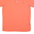 TOMMY HILFIGER Mens Orange Polo Shirt Short Sleeve M Cotton Blend Casual