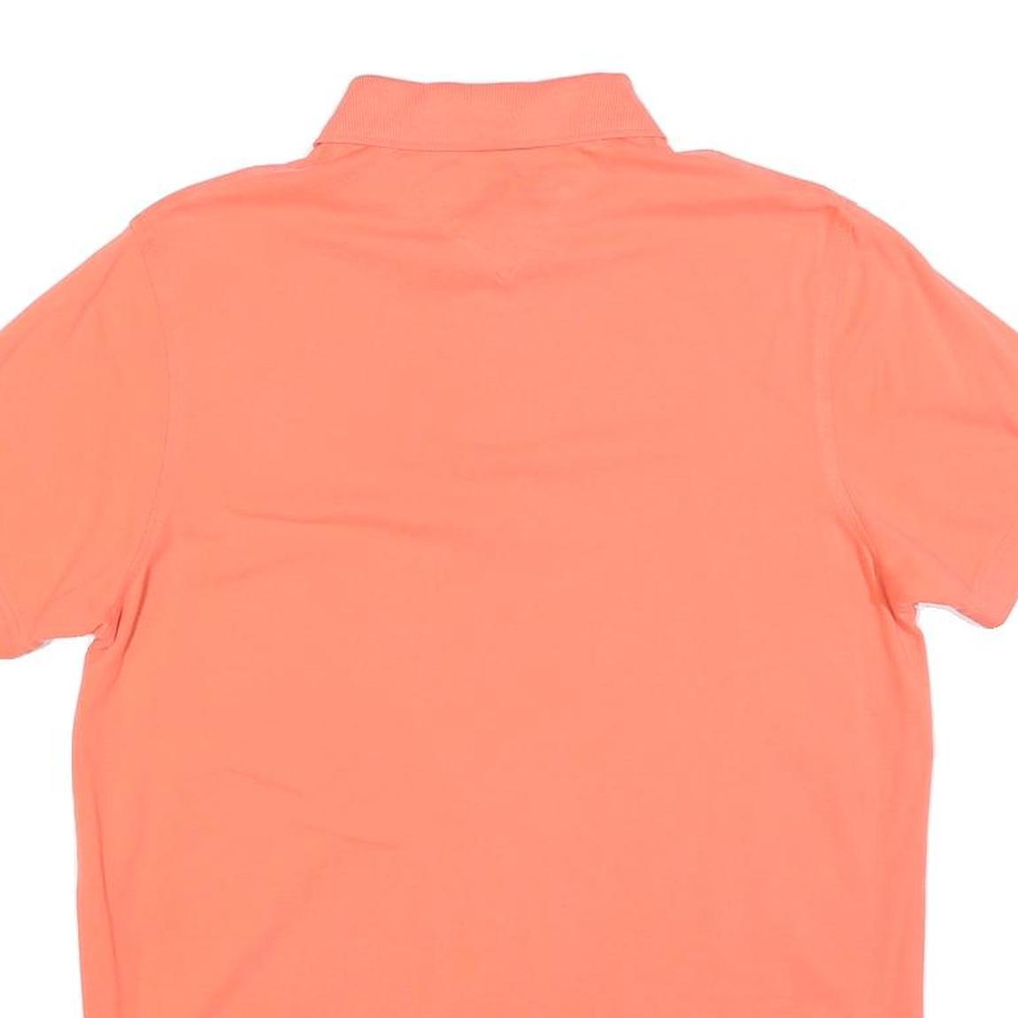 TOMMY HILFIGER Mens Orange Polo Shirt Short Sleeve M Cotton Blend Casual