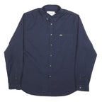 LACOSTE Mens Blue Plain Shirt XL Button-Down Collar Long Sleeve Classic Fit