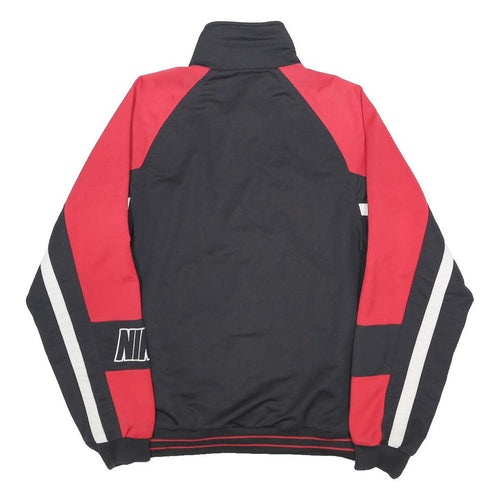 NIKE Mens Black & Red Sports Zip Jacket S Polyester Track Top Retro