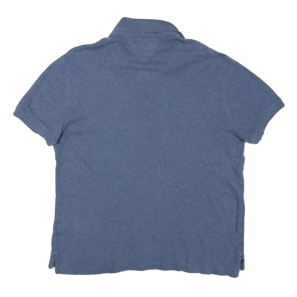 TOMMY HILFIGER Mens Blue Short Sleeve Plain Polo Shirt M Cotton Blend