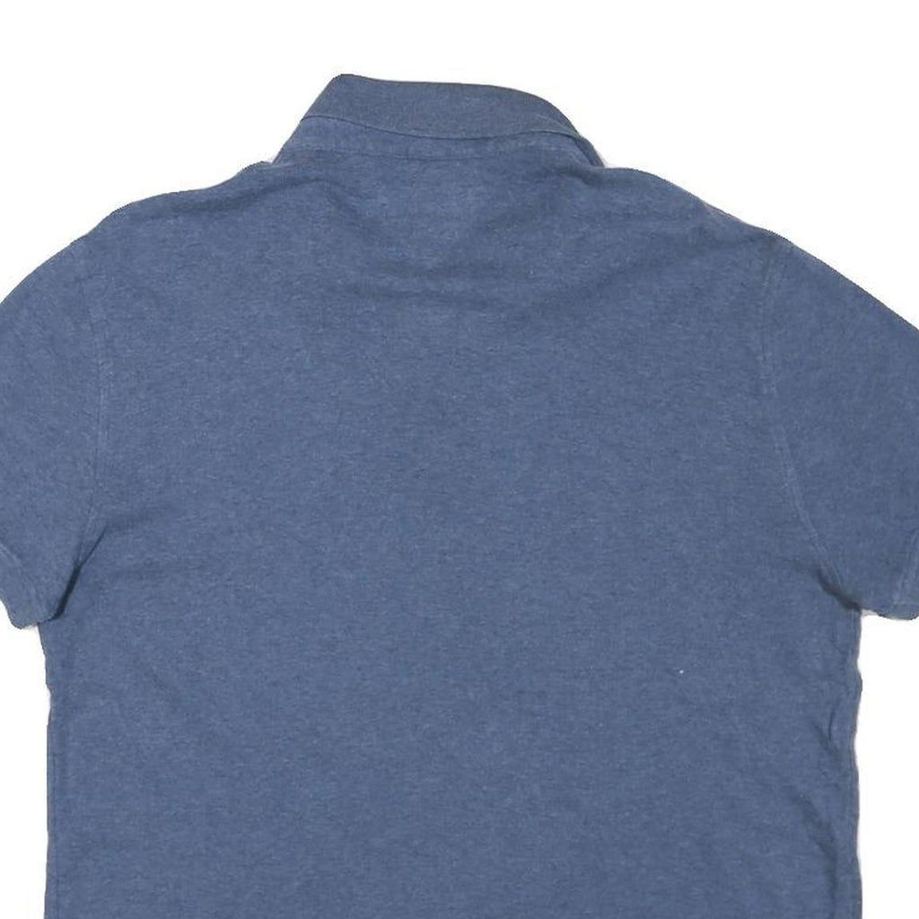 TOMMY HILFIGER Mens Blue Short Sleeve Plain Polo Shirt M Cotton Blend
