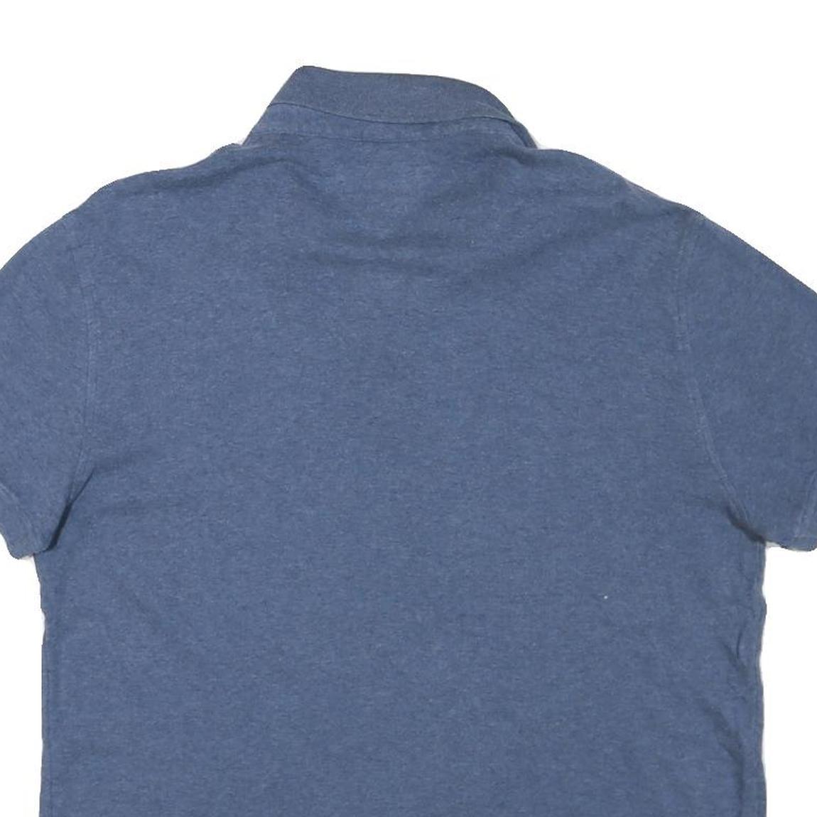 TOMMY HILFIGER Mens Blue Short Sleeve Plain Polo Shirt M Cotton Blend