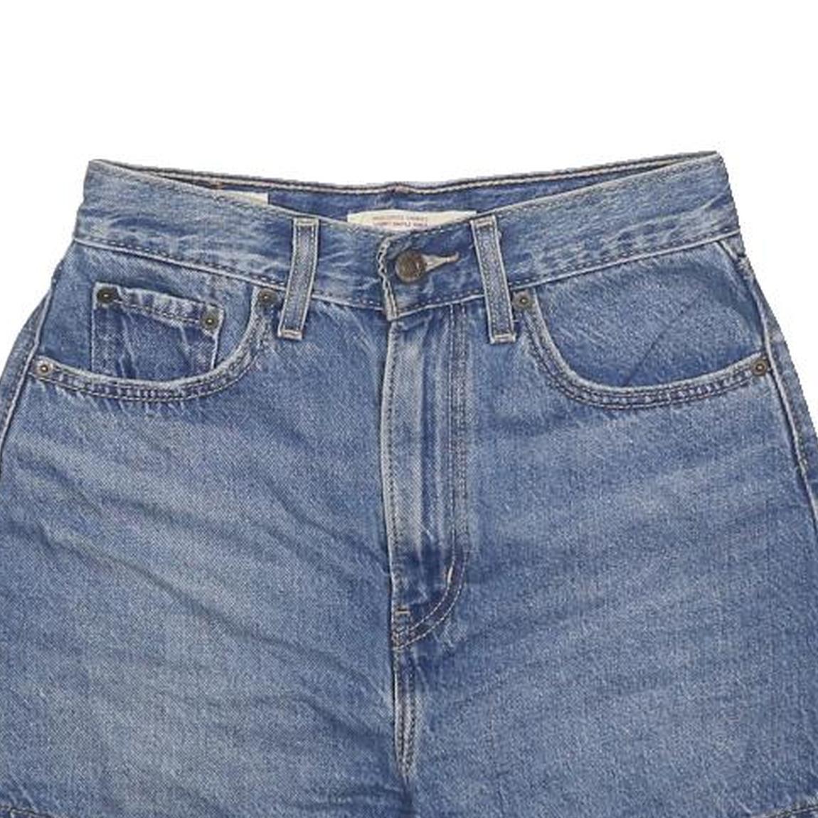 LEVI'S Womens Denim Blue Casual Shorts XS W24 Cotton Blend High Waist