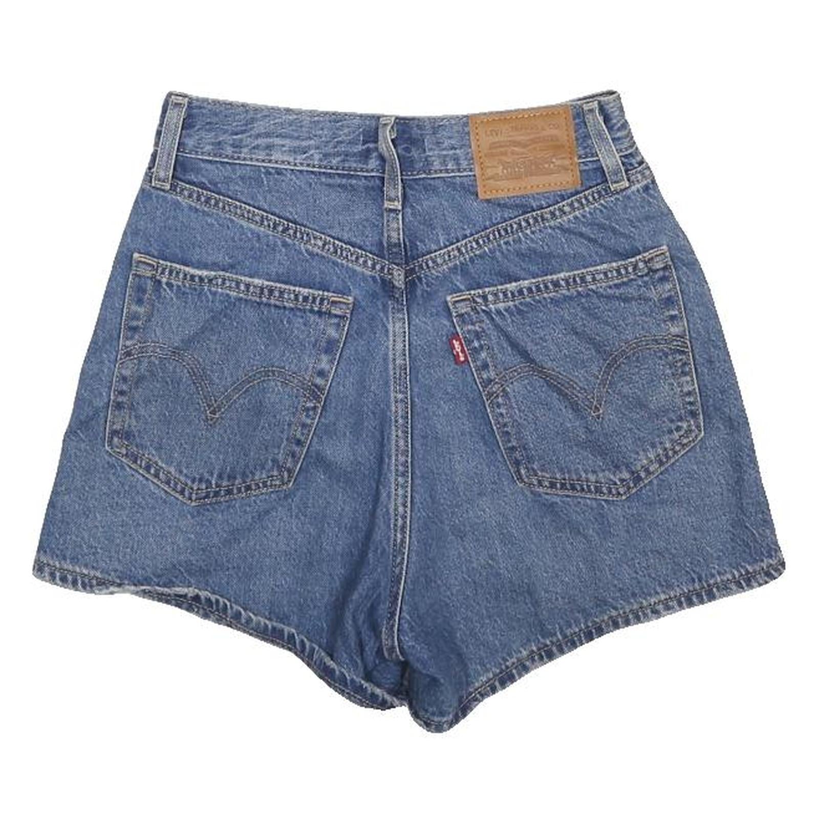 LEVI'S Womens Denim Blue Casual Shorts XS W24 Cotton Blend High Waist