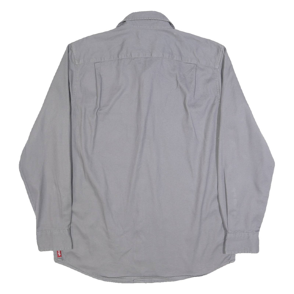 WRANGLER Mens Grey Plain Shirt M Long Sleeve Cotton Casual Workwear
