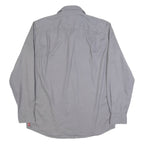 WRANGLER Mens Grey Plain Shirt M Long Sleeve Cotton Casual Workwear