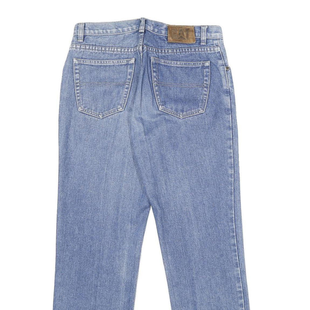 CAT Womens Blue Regular Straight Denim Light W30 L30 Zip Cotton Jeans