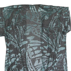 Womens Black & Green Printed Top Short Sleeve V-Neck XL Summer Casual