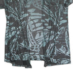 Womens Black & Green Printed Top Short Sleeve V-Neck XL Summer Casual