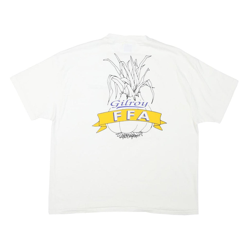 HANES Mens White Gilroy FFA Graphic T-Shirt XL Short Sleeve Crew Neck