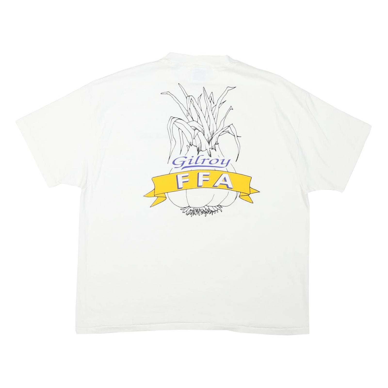 HANES Mens White Gilroy FFA Graphic T-Shirt XL Short Sleeve Crew Neck