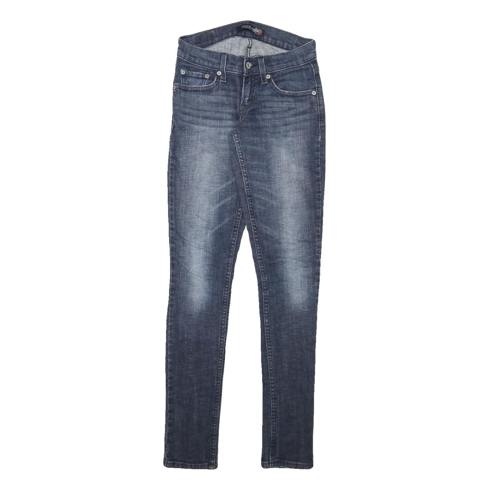 LEVI'S Womens Slim Blue Denim Jeans Cotton Blend Zip W24 L31 Skinny Fit