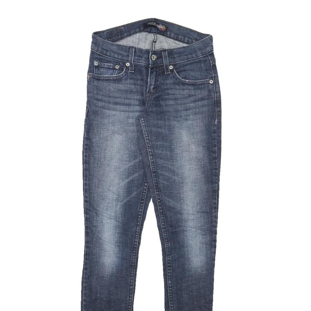 LEVI'S Womens Slim Blue Denim Jeans Cotton Blend Zip W24 L31 Skinny Fit