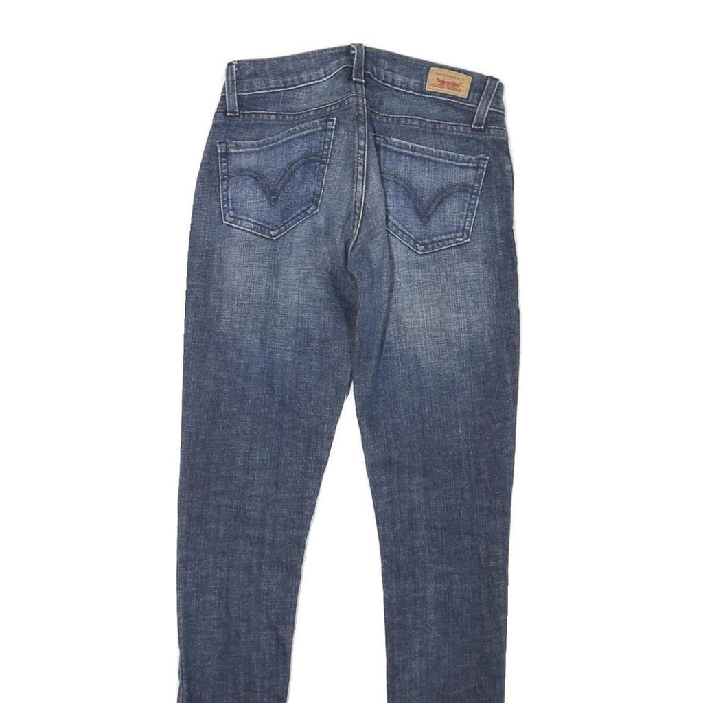 LEVI'S Womens Slim Blue Denim Jeans Cotton Blend Zip W24 L31 Skinny Fit