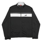 PUMA Mens Black & White Zip Jacket 2XL Polyester Sportswear Classic Fit