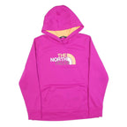 THE NORTH FACE Womens Pink & Peach Hoodie L Logo Print Pullover