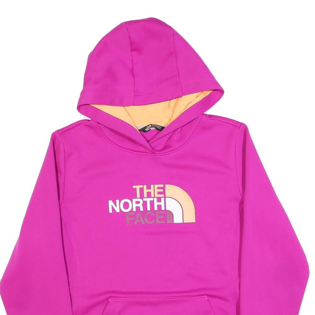 THE NORTH FACE Womens Pink & Peach Hoodie L Logo Print Pullover