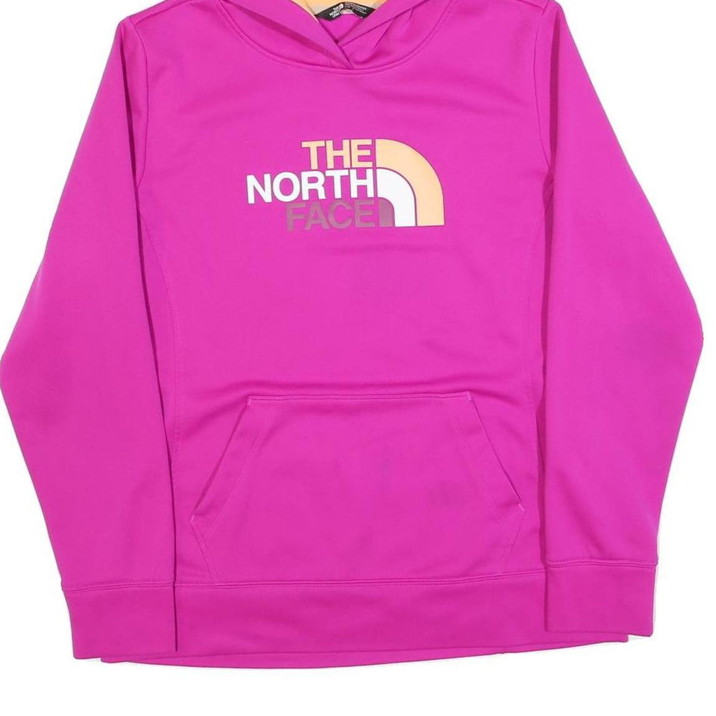 THE NORTH FACE Womens Pink & Peach Hoodie L Logo Print Pullover
