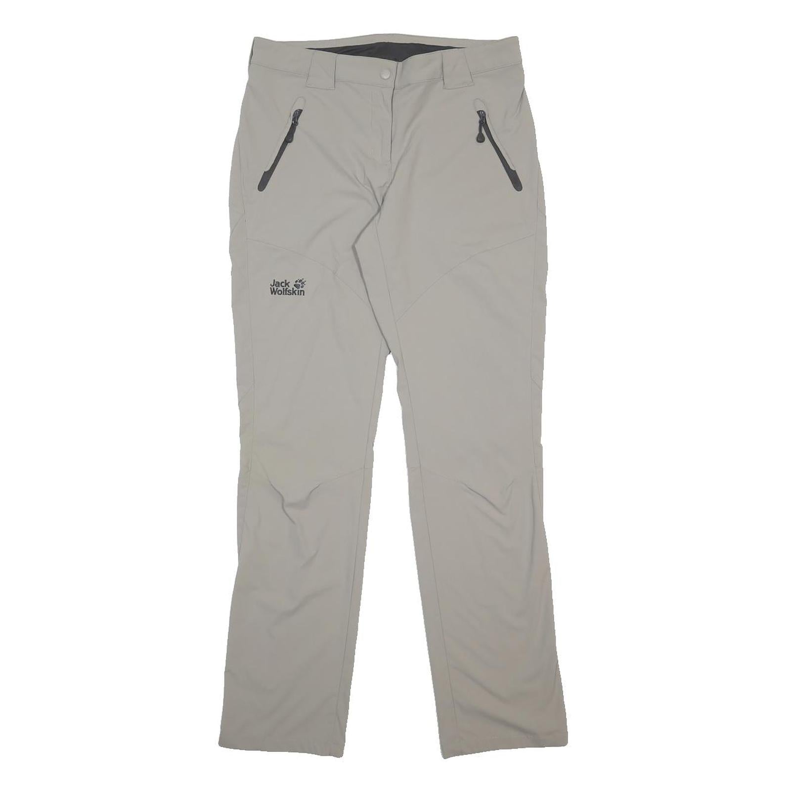 JACK WOLFSKIN Womens Slim Beige Trousers W30 L30 Outdoor Hiking Zip Pockets