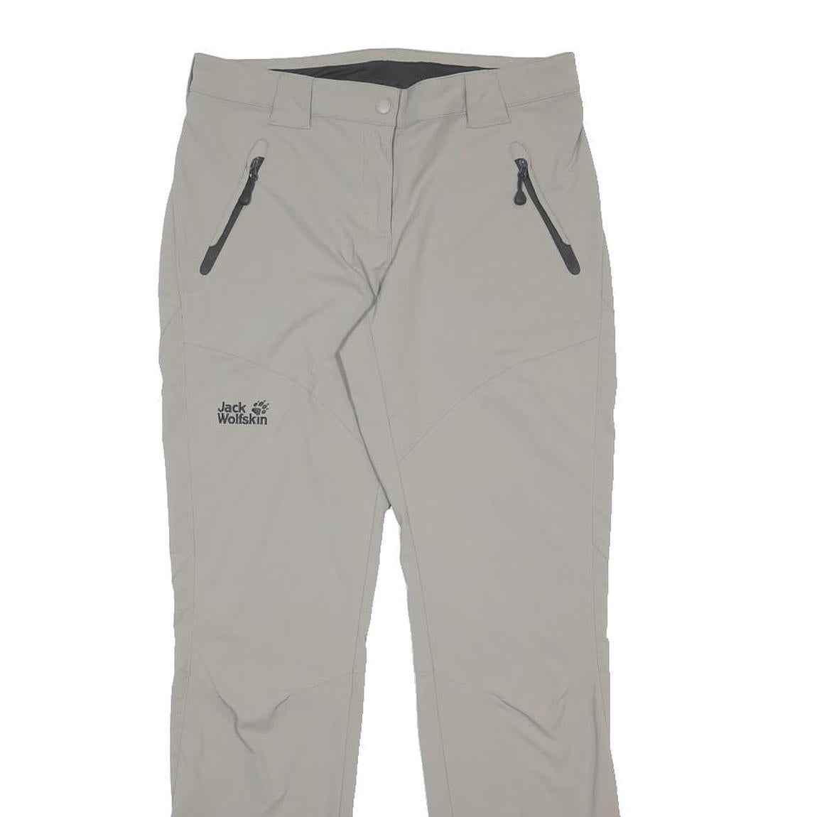 JACK WOLFSKIN Womens Slim Beige Trousers W30 L30 Outdoor Hiking Zip Pockets