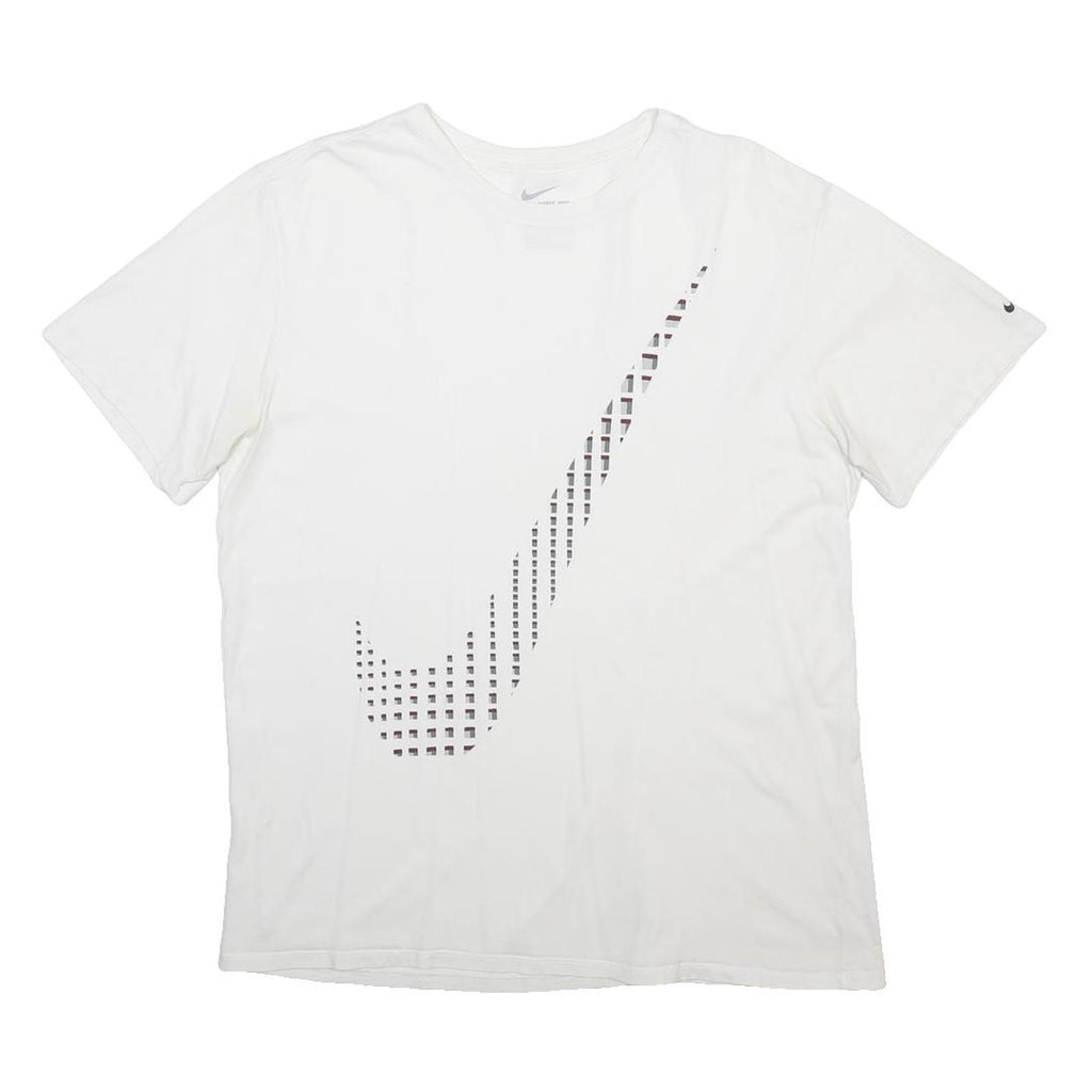 NIKE Mens White XL Graphic Modern Short Sleeve Crew Neck Logo Print T-Shirt