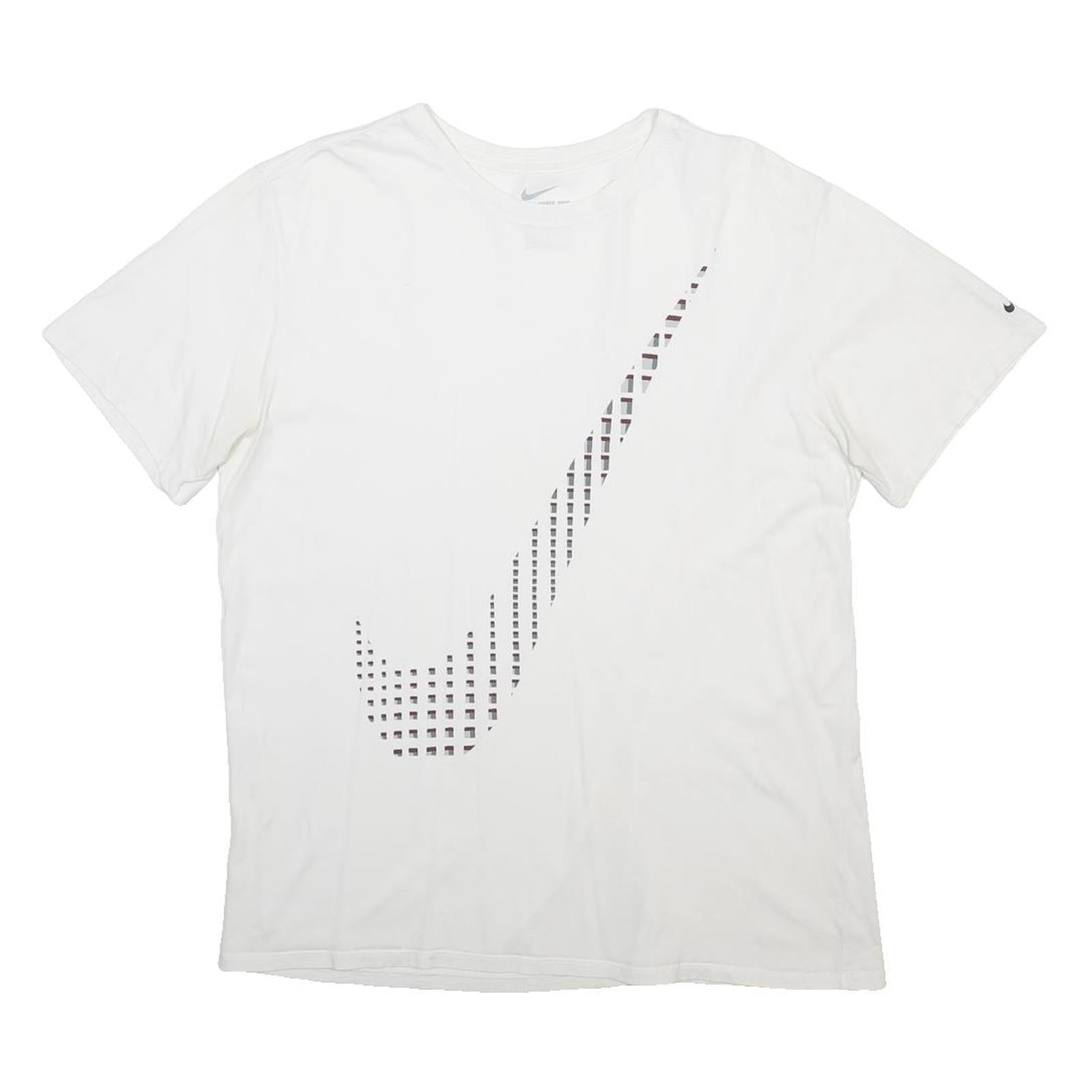 NIKE Mens White XL Graphic Modern Short Sleeve Crew Neck Logo Print T-Shirt