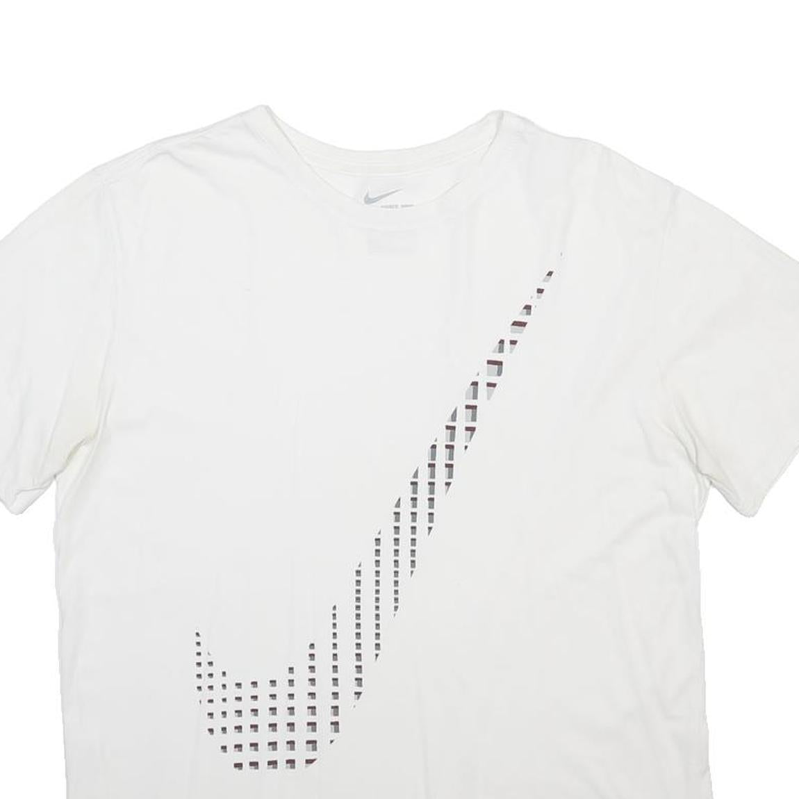 NIKE Mens White XL Graphic Modern Short Sleeve Crew Neck Logo Print T-Shirt