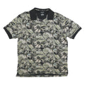 IZOD Mens Black & Grey Tropical Print Short Sleeve Polo Shirt L Casual Golf