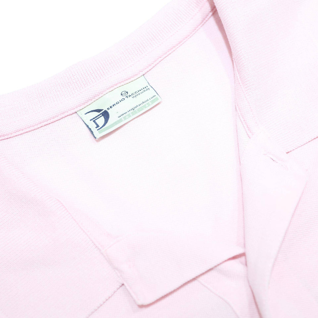 SERGIO TACCHINI Mens Pink Polo Shirt XL Cotton Short Sleeve Plain Casual
