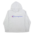 CHAMPION Womens Grey Pullover Hoodie L Cotton Blend Casual Sweatshirt