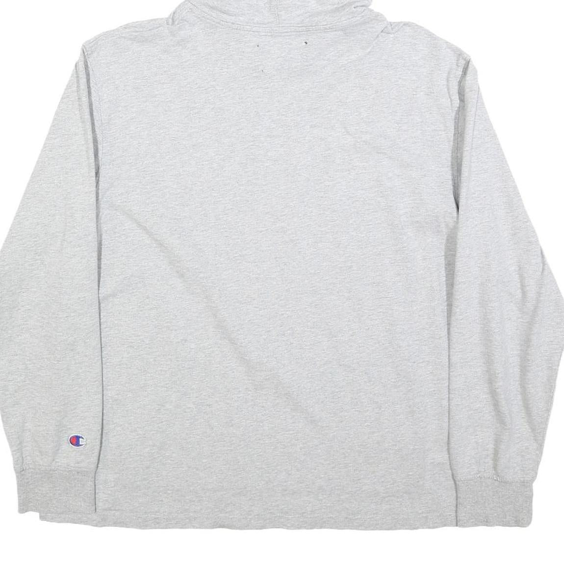CHAMPION Womens Grey Pullover Hoodie L Cotton Blend Casual Sweatshirt