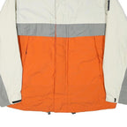NAUTICA Mens White & Grey & Orange Colourblock Zip Jacket XL Polyester Blend