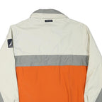 NAUTICA Mens White & Grey & Orange Colourblock Zip Jacket XL Polyester Blend