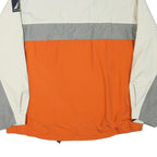 NAUTICA Mens White & Grey & Orange Colourblock Zip Jacket XL Polyester Blend