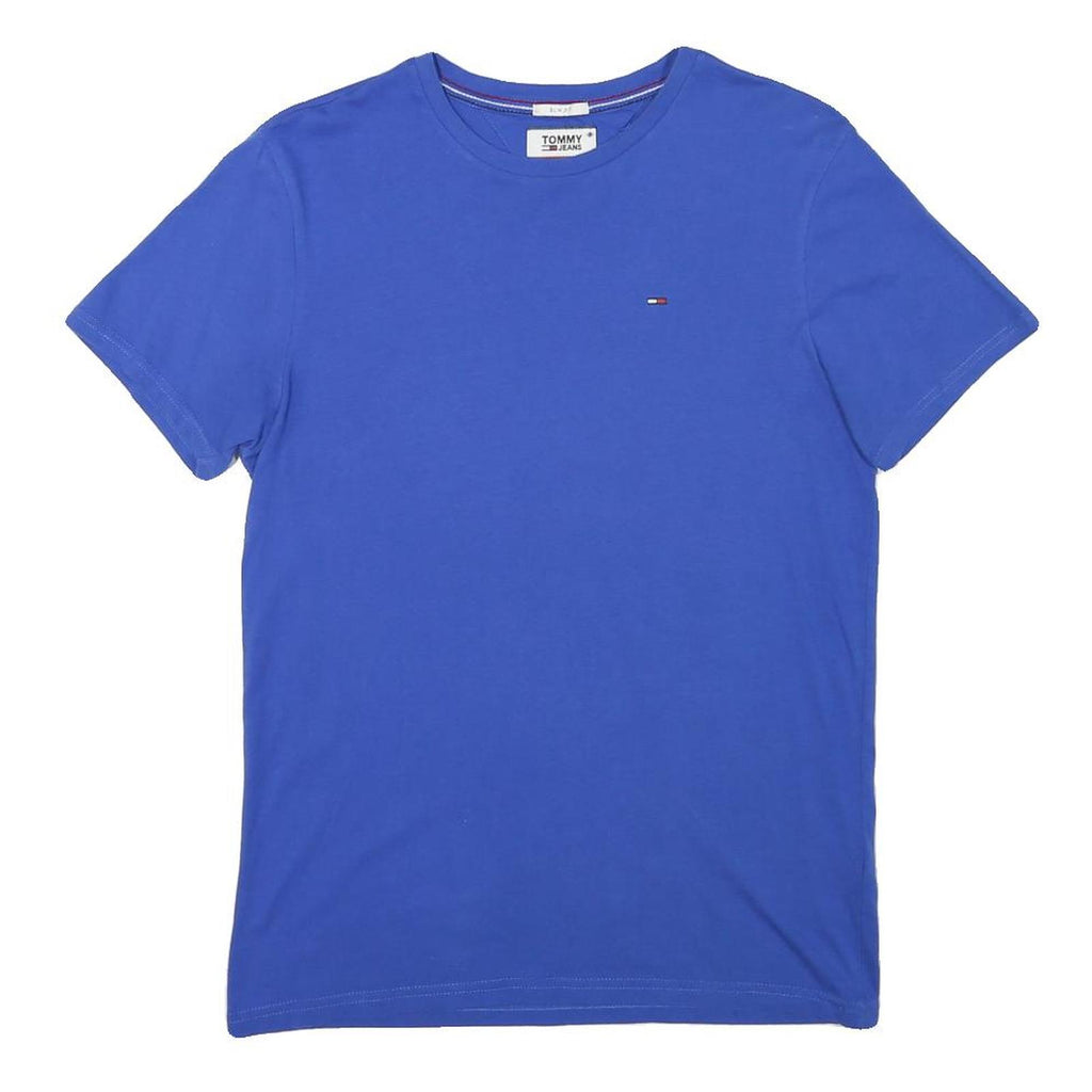 TOMMY HILFIGER Mens Blue S Crew Neck Short Sleeve T-Shirt Cotton Blend