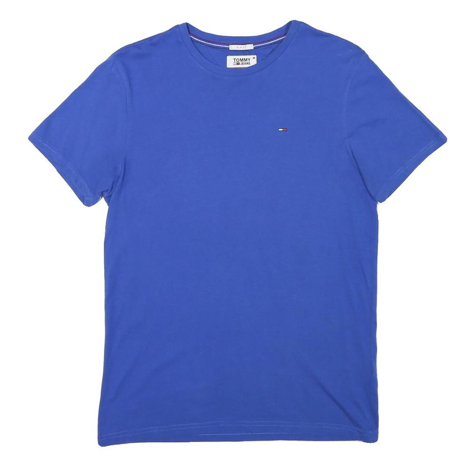 TOMMY HILFIGER Mens Blue S Crew Neck Short Sleeve T-Shirt Cotton Blend