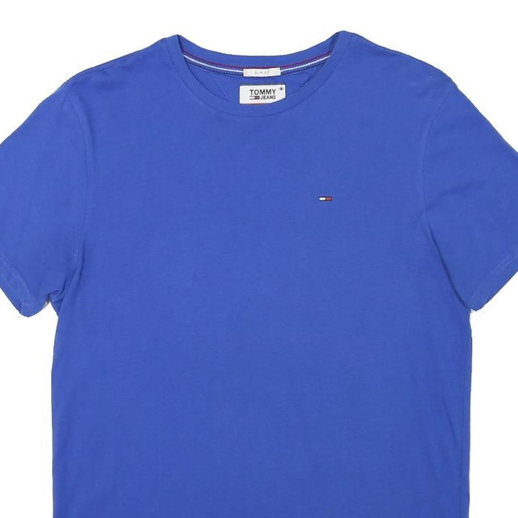 TOMMY HILFIGER Mens Blue S Crew Neck Short Sleeve T-Shirt Cotton Blend