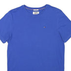 TOMMY HILFIGER Mens Blue S Crew Neck Short Sleeve T-Shirt Cotton Blend