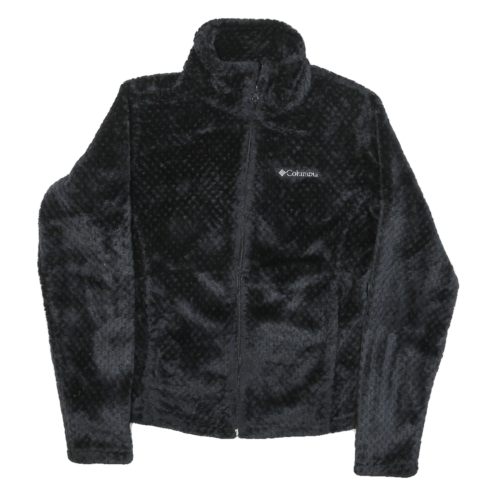 COLUMBIA Womens Black Jacket S Polyester Blend Plain Zip Outdoor Casual Warm