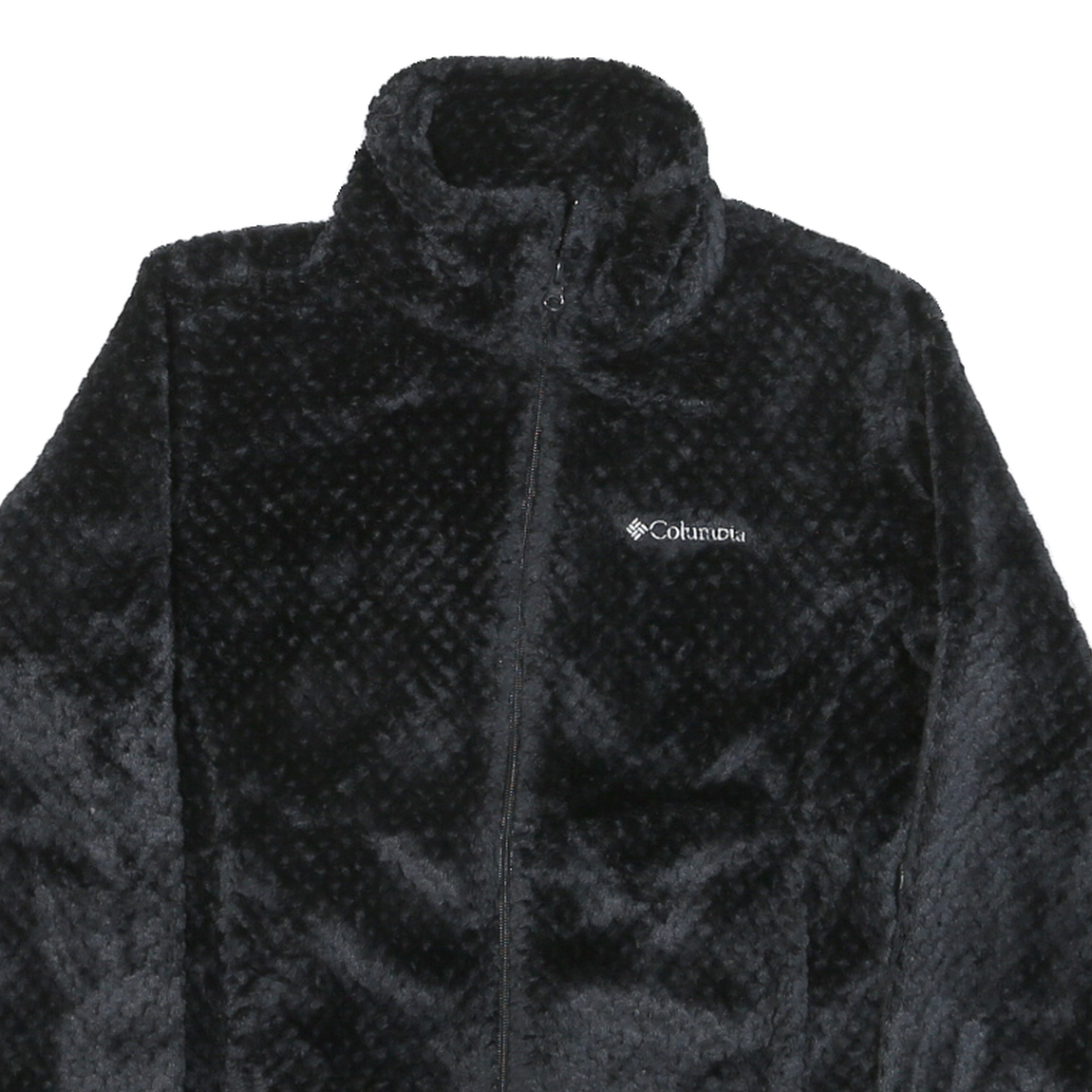 COLUMBIA Womens Black Jacket S Polyester Blend Plain Zip Outdoor Casual Warm