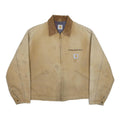 CARHARTT Detroit Mens Beige Brown Workwear Blanket-Lined Jacket XL Cotton Zip